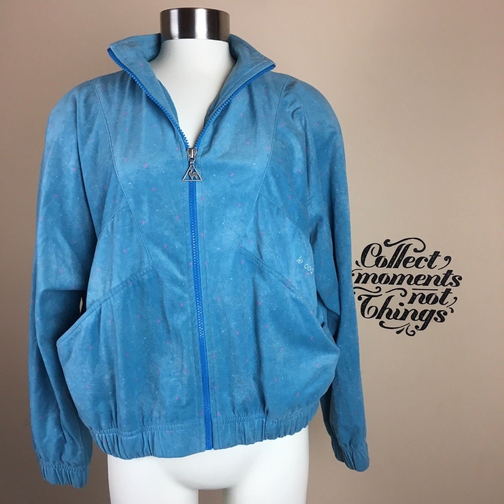 VTG LE COQ SPORTIF Blue Retro Zip Up Bomber Jacket